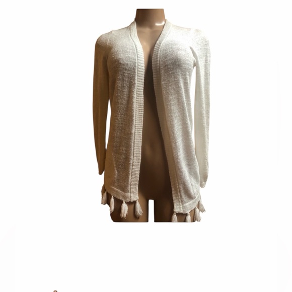 Lilly Pulitzer White Fringe Hem Sweater - Picture 2 of 10